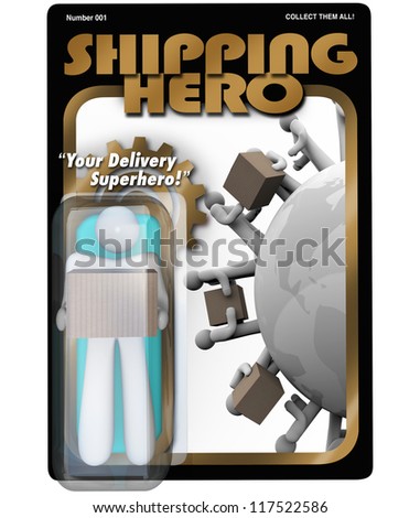 The Shipping Hero action figure delivery man shipper and receiving package