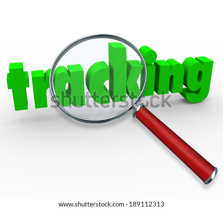 Tracking Word Magnifying Glass Find Order Package