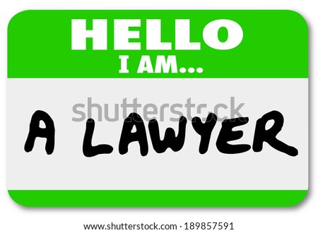 Hello I Am a Lawyer Name Tag Sticker Attorney