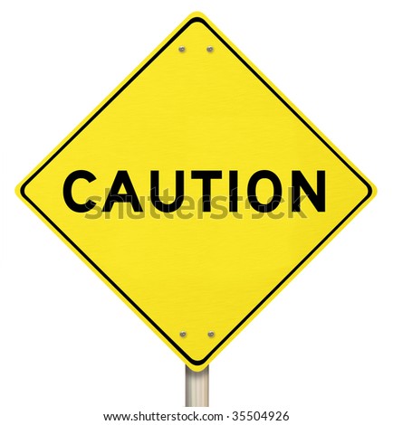 A Yellow Diamond-Shaped Road Sign Cautions People Stock Photo ... A Yellow Diamond-Shaped Road Sign Cautions People Stock Photo ...