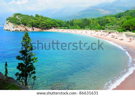 Idyllic turquoise water sandy beach