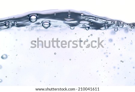 flowing water isolated on white background