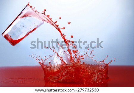 Red juice splash