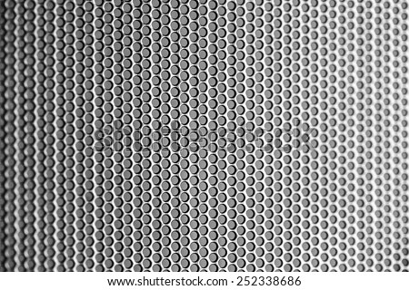 Chrome metal holed or perforated grid background