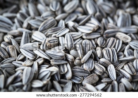 organic sunflower seed for background. Image has shallow depth of field.