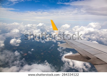 high angle view Thailand on the air plane