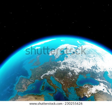 Continental Europe viewed from outer space - Elements of this image furnished by NASA
