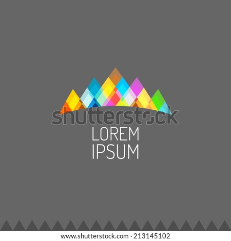 Vivid colors mountains logo or celebrity crown sign
