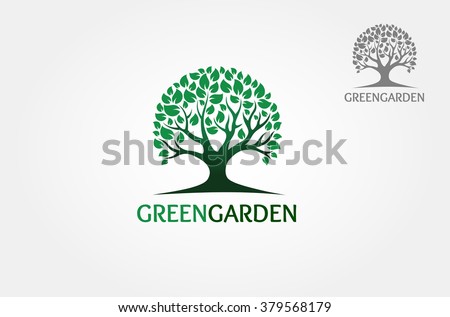 Green Tree isolated on a white background, Vector illustration