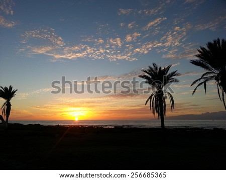 Canary Islands cloudy sunset