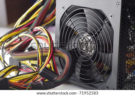 Computer fan and the colored wires