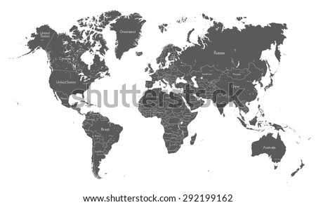 Political world map with country names