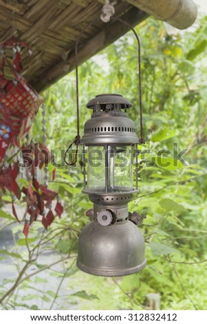 vintage gas lamp on garden  ,antique lamps