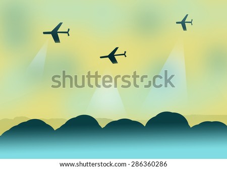 Planes flying in the sky, drawing