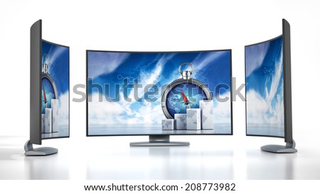 Curved new generation TV\'s isolated on white