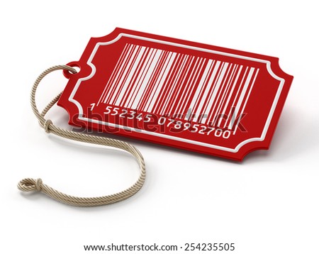 Barcode on sale tag isolated on white background
