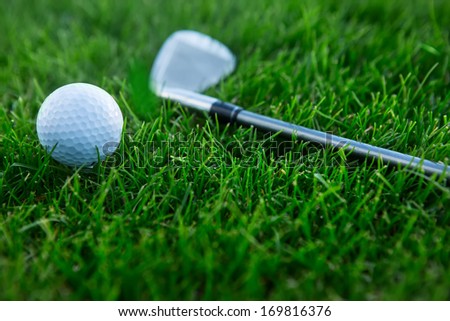 Golf background with driver and ball