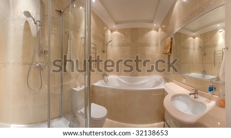 Bathroom on Luxury Bathroom With Spa Tub Stock Photo 32138653   Shutterstock