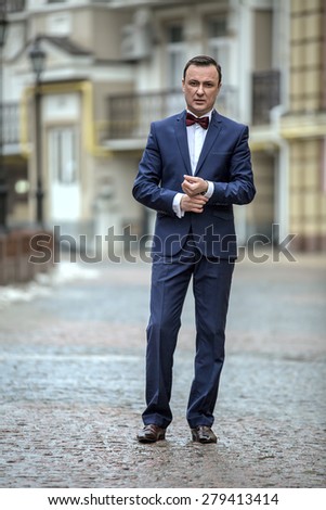 Stylish man in a blue suit