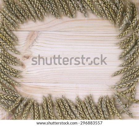 rectangular frame background ears of wheat