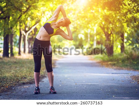 Sport woman doing outdoor training workout