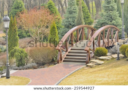 View of the beautiful bridge over the lake