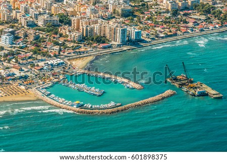 Sea port city of Larnaca, Cyprus.