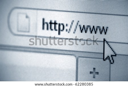 Internet address, computer screen
