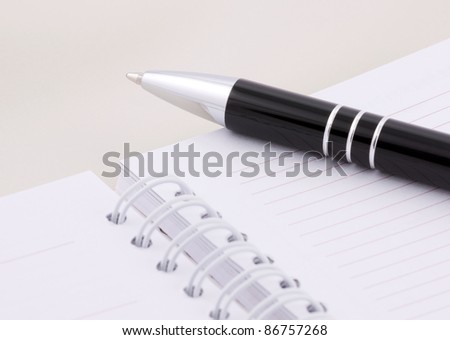 Notebook and pen close-up