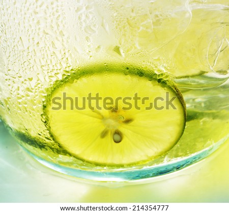 Green lemon with ice tea - bright colors