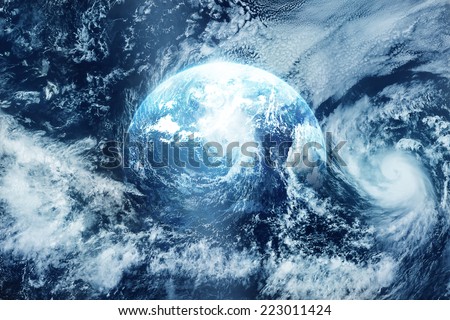 Storm on the earth, view from space, Original image free from public domain www.NASA.gov