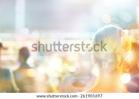 abstract women in the boxing stadium martial arts, pastel color and motion blur, for background