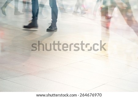 abstract people street walk in the city, pastel and blur concept