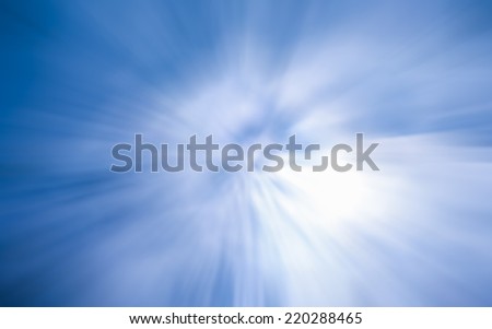 Abstract blur background with zoom effect in light blue and white color