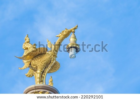 Thai style street lamp in bird shape