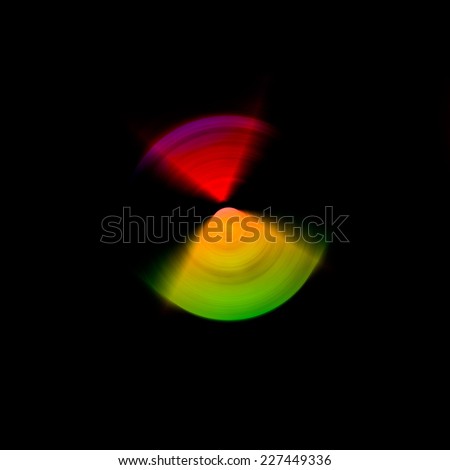Abstract dark background of spin circle radial blur in black, red, orange, yellow, pink, purple, and green,