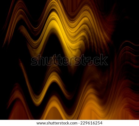 Abstract background  with wave effect in metallic gold, orange and yellow
