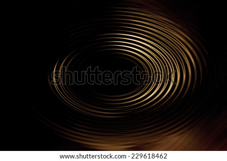 Abstract background of spin circle crescent in metallic gold