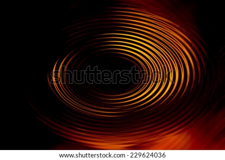 Abstract background of spin circle crescent in metallic gold, red, orange, and yellow