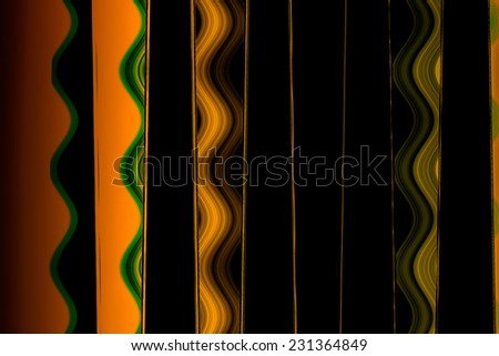 Abstract background  with wave effect with current in black,  yellow, orange, and green