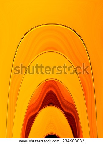 Abstract background  of wave dome with  wood texture in black, yellow, orange, and red