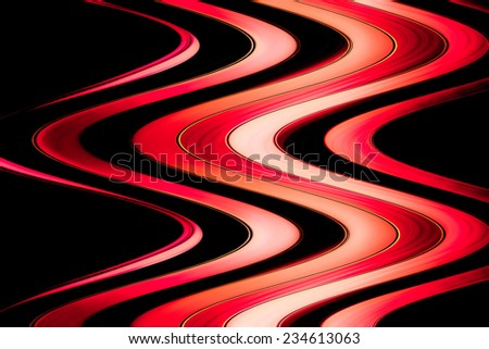 Abstract background  with wave effect with current in black,   gradient red, and light orange