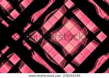 Abstract background  of tile diagonal stripe with wave or current in black and pink