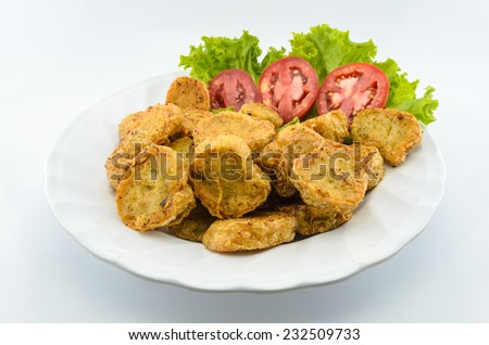 Chinese food restaurant fried food on White background