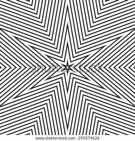 Stripe Hexagon black on white background, abstract pattern.