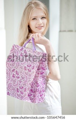 Young woman is shopping