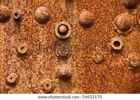 Close up of a heavily corroded steam boiler