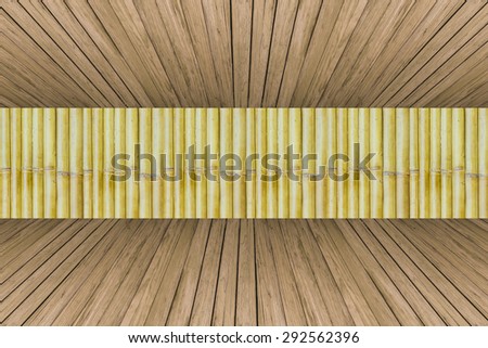 old bamboo with pine wood crate background texture