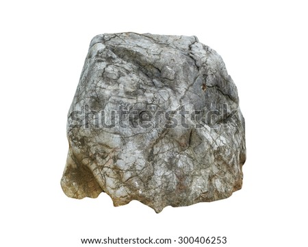 big granite rock stone, isolated on white background