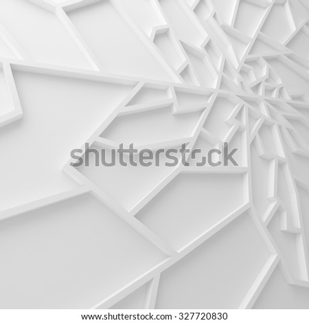 Geometric color abstract polygons wallpaper, as crack wall. Interior room, chasm
